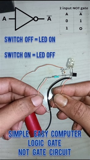 Diy Computer logic gate, Not gate circuit | #shorts #diy #electronic #experiment