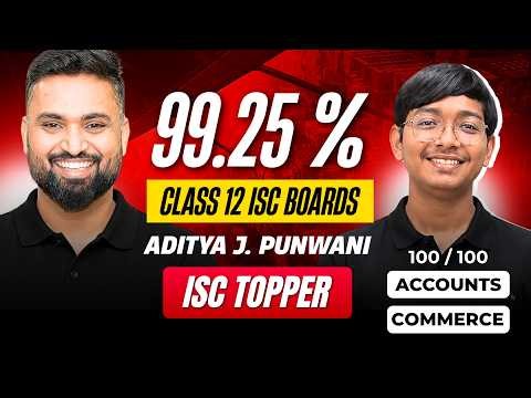 ISC TOPPER 🏆🔥 99.25% IN CLASS 12 ISC | FT. ADITYA PUNWANI | Shubham Jagdish | 8112601234