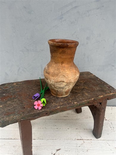 Antique Clay Jug Vase, Primitive Ukrainian Decor, 20th Century - Etsy