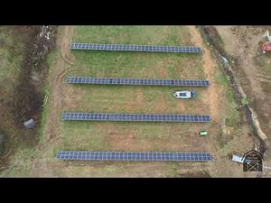 Solar Farm From the Sky: Drone Pass Over the Grids