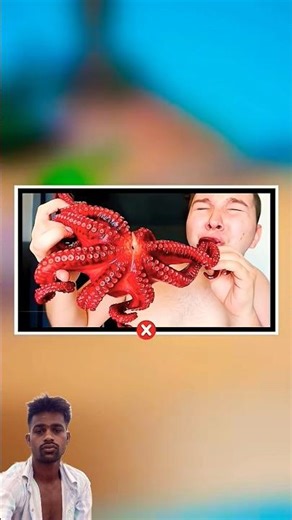 What happens if you eat a live octopus ? 🐙 || #shorts