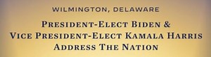 WATCH LIVE 8 PM: President-Elect Biden, VP-Elect Harris Address Nation