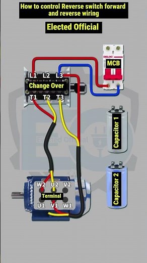 How to control Reverse switch forward and reverse wiring#youtube #vairal #industrial #engineering