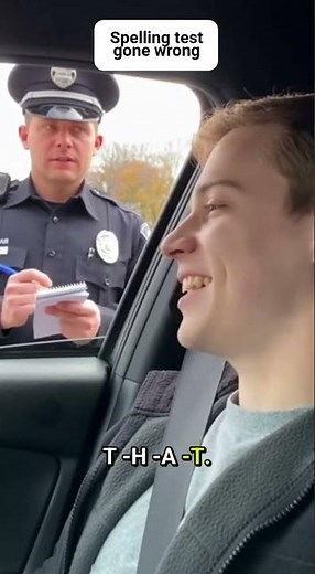Cop's Spelling Test Goes WRONG! Driver's Clever Prank 🤣