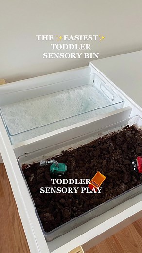 I already had all these items in my pantry 👏 Quick, easy, and taste-safe 👌 #sensory #sensoryplay #toddlerplay #play #sensoryactivities #toddler #toddlermom #sensorybin #sensorybinideas #momlife