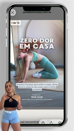 Dentro da minha comunidade, você encontra aulas de mobilidade e alongamento que cabem perfeitamente na sua rotina 💪🏽 Eu te guio passo a passo em cada exercício, pra você saber exatamente o que fazer e como evoluir com segurança 🙌🏼 Toda semana tem aula nova pra você continuar avançando! Pra acessar, é só fazer parte da minha comunidade Fran Valez 🏆 Clica no link da bio, faz seu cadastro gratuito e vem treinar comigo! @growthsupplements Cupom: VALEZ . . #dor #mobility #treino #pdf #gratuito
