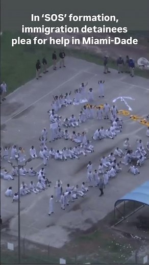 Krome detainees form 'SOS' at ICE detention center