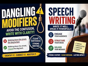 Discussion of questions on dangling modifiers, and a lecture on speech writing
