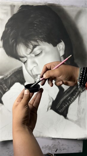 Biggest size portrait of srk in progress 🙃