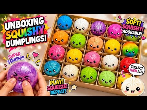 LIVE! Unboxing Squishy Dumplings 🌈 Playing With Cute & Colorful Squishies