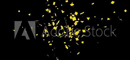 Colorful fireworks confetti explodes ,animation of the explosion and fall of confetti in 4k video. confetti bomb effect from the inside glitter background with gold slowly falling.