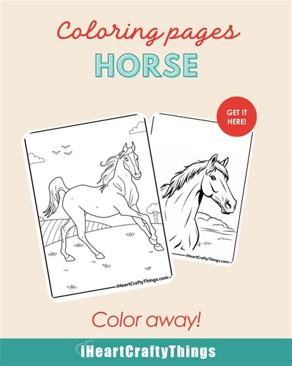 🐴 Check out 65 free printable Horse Coloring Pages! Fun for kids, adults, and all horse lovers: https://iheartcraftythings.com/charming-horse-coloring-pages.html #horselovers #coloringfun #equineart #creativekids #horsesoftiktok