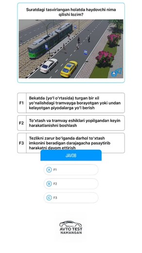 𝗔𝗩𝗧𝗢 𝗧𝗘𝗦𝗧 𝗡𝗔𝗠𝗔𝗡𝗚𝗔𝗡 on Instagram: "Biz bilan Avto Test uchun 0 dan tayyorlaning🚘📊 Avto Test Namangan – haydovchilarga tayyorgarlikning eng oson yo‘li! 🏎️ #prava #avtotest #uzbekiston"