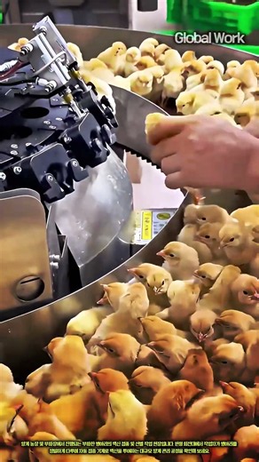 회전식 자동 접종 기계를 활용한 부화장 병아리 백신 공정 #worker #process #poultryfarm #automation #health