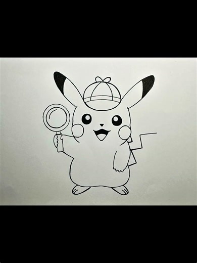 Detective Pikachu 🔍 Drawing #shorts #drawing #pikachu