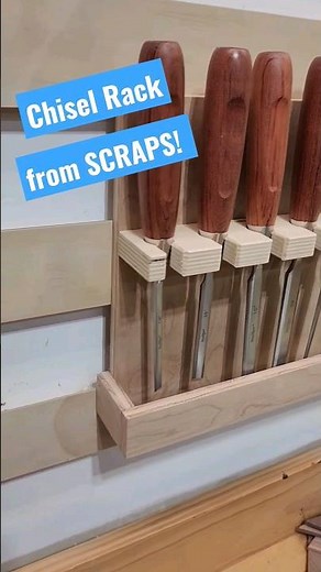 DIY Chisel rack from scrap wood! #woodworking #frenchcleats #chisel