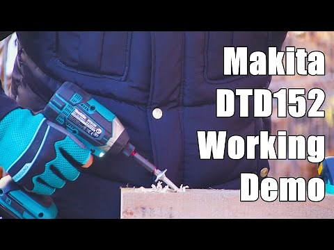 Makita DTD152, 18V LXT 165Nm impact driver - work demonstration