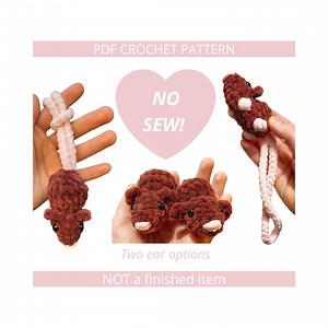 Little Rat Charm PDF Crochet Pattern, Rat Amigurumi, No Sew - Etsy