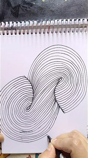 line illusion drawing line illusion drawing, mindful line drawing #relaxing #drawing