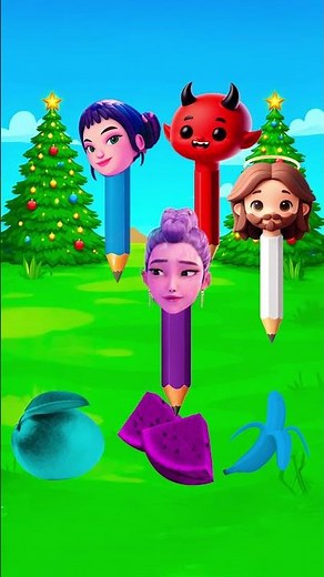 They didn't know what color the fruits were 😂 Rumi vs Zoey vs God vs Devil