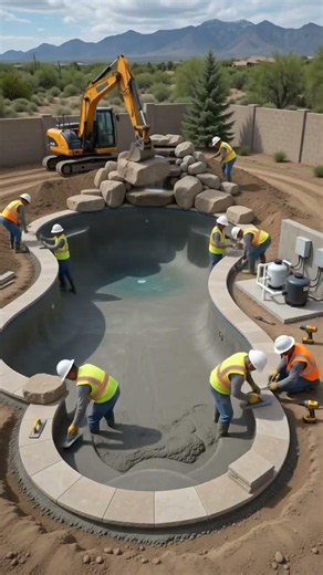 A beautiful time lap construction of swimming pool💦#swimmingpool