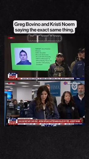 Imagine that huh…. Greg Bovino and Kristi Noem literally saying the exact same thing. As if they’re reading from the same script or something 🤪 You’ve been programmed to be deceived. They couldn’t get you with Charlie Kirk but they got you now! #ice #shooting #kristinoem #news #brainwashed Credz @blueatlgeorgia | BigAzrob