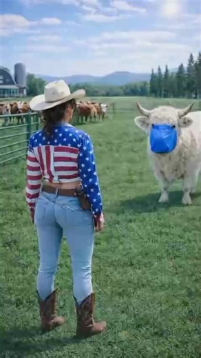 American Ranch Woman Rescues Bison from Plastic Bag