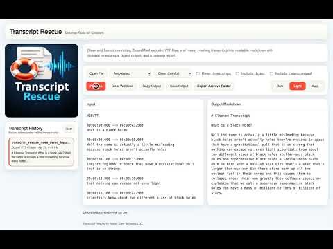 Transcript Rescue Demo