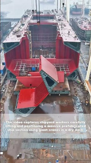 Shipbuilding Spectacle: Watch This Giant Vessel Section Take Flight Like a Metal Whale!