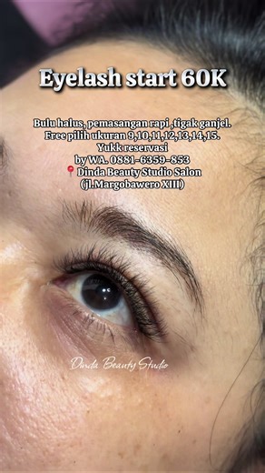Reservasi lebaran langsung chat wa 08816359853 Tempat bersih, nyaman, ber AC, free wifi , ada makan, dan minuman. 🥰 Cek map 👉🏻 📍Dinda Beauty Studio Salon (Jl.Margobawero XIII) #eyelashes #eyelashmadiun #lebaran #eyelashcaruban #madiun24jam
