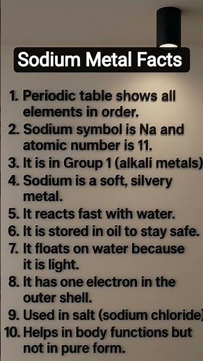 Sodium Metal Properties, Reactions, and Daily Life Uses #science #chemistry #sodium #shorts