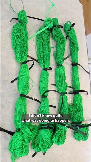 Dyeing Neon Yellow over Blue - Low Constrast Resist Dyeing Yarn