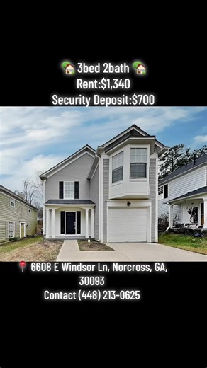 🔥🏡 NEW RENTAL ALERT IN Norcross 🏡🔥 If you’re looking for a spacious and affordable home near Atlanta, this beautiful rental just hit the market and it’s definitely worth seeing! 👀✨ Now available: 3 BED 🛏 | 2 BATH 🛁 | 1,508 SQFT 📍 6608 E Windsor Ln, Norcross, GA 30093 💰 Rent: $1,340/month 🔐 Security Deposit: $700 With over 1,500 square feet, this home offers the perfect balance of comfort and space for families, roommates, or anyone who wants extra room 💯 ✨ Why this home stands out: ✅ 