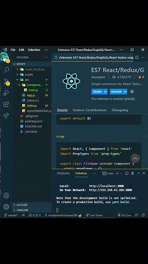 ES7 React, Redux, GraphQL Snippets Extension | Best React Snippets Extension