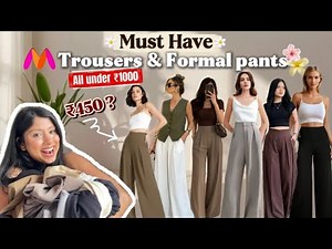 The ONLY Trousers You Need This Summer😳 Under ₹1000 Myntra Haul|Try On Haul| Formal pants| Trousers