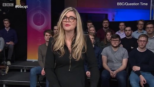 Question Time audience member makes upside down ok hand gesture
