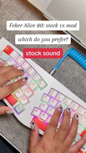 Feker Alice 80: stock vs mod #mechanicalkeyboard #fekeralice80 #soundtest #keebtok #keebs #feker #typingasmr #keyboard #keyboardasmr