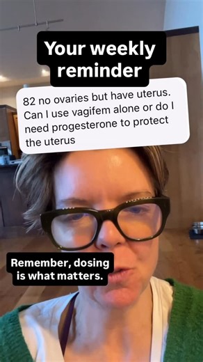 Kelly Casperson, MD➖Urologist on Instagram: "Your weekly reminder. I will keep doing these 101 reels until everyone knows the basics. 1) you are never too old for low dose vaginal hormones. 2) you don’t need a progestogen if you are only using low dose vaginal hormones."
