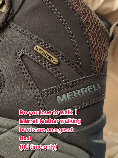 How gorgeous do these look ! If you love walking and are fed up with wet feet, then take a look at these. These Merrell boots are waterproof, leather, with comfortable padded ankle support. @VIVISPORTS #SpringEditWeek #dealdrops #TikTokMadeMeBuyIt #merrellboots #leatherwalkingboots