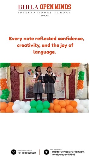 Birla Open Minds International School-Tirupati on Instagram: "Our students enthusiastically participated in the English Expo by singing English songs with great confidence and enthusiasm. Through their melodious performances, they beautifully expressed their language skills, creativity, and stage presence. The event provided a wonderful platform for students to enhance their communication abilities while enjoying the joy of music. Their performances truly reflected teamwork, talent, and confiden