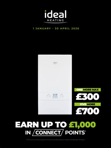 One More MAX is back! Install and register just one more MAX boiler than last year and get £300 bonus points. Add four more and earn £700 extra—that’s £1,000 total. Don’t miss out, promotion ends 30th April 2026. | Ideal Heating