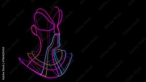 looped 3d animation. three-dimensional portrait with one line