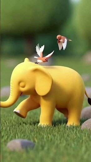 elephant walking with birds #video #cartoon #animation #youtubeshorts #ytshorts