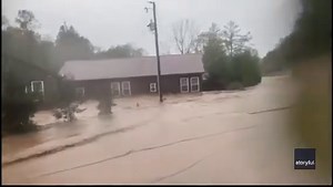 Dramatic Video Captures Moment House is Washed Away During Hurricane Helene Floods