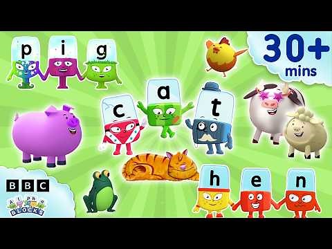 Let's Spell 'CAT' and Other Animals! | Learn to Read and Spell for Kids Compilation | Alphablocks
