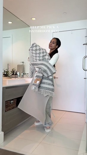 neutral bathroom rug #aestheticbathroom #neutralbathroomdecor #earthybathroom #targethome #targetrug #homegoodsfinds #aestheticvideos #homedecor #targetfinds