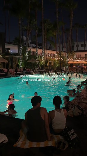 Looking for a pool party in LA? Start here 🍹 In partnership with @In Sheep’s Clothing hi-fi, @The Hollywood Roosevelt is opening its pool to the public for free night swims every Friday for the rest of summer. Save this for your Friday night plans ⛱️ #losangeles #la #thingstodoinla