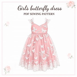 Butterfly Dress Sewing Pattern PDF, Empire Waist, Girls 6 Months-10 Years - Etsy Australia