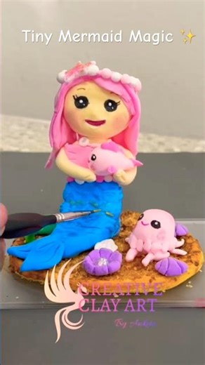 Magical Mermaid Clay Art Reveal 🧜‍♀️✨ | Satisfying Mini Underwater Scene #shorts