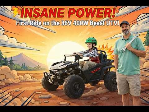🛠️Firstrideon Review BUILD & DRIVE: 36V 400W Kids UTV Assembly + Speed Test!